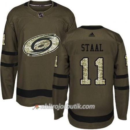 Män Ishockey Carolina Hurricanes Tröja Jordan Staal 11 Adidas 2017-2018 Camo Grön Authentic